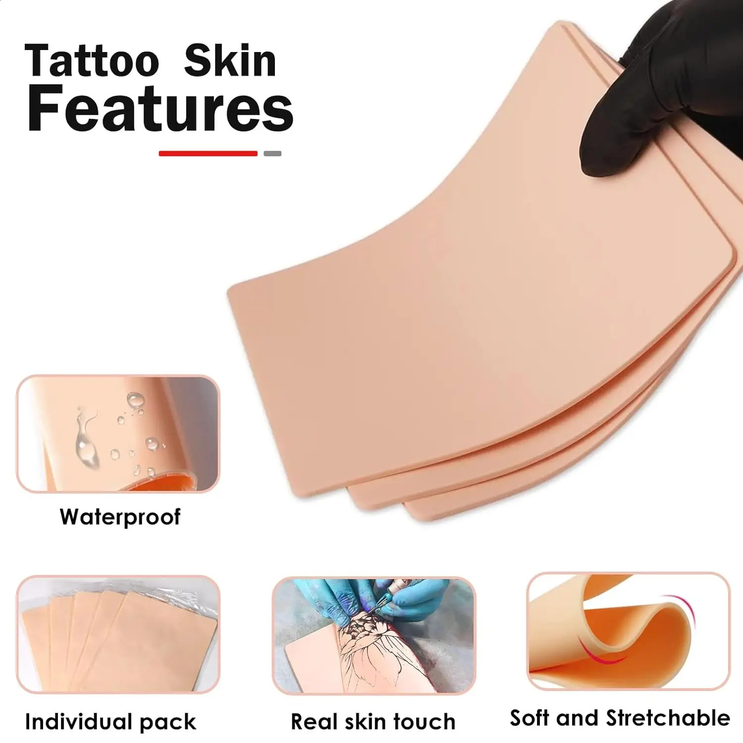 M Tattoo Practice Skin Silicone Fake Skin Double-Sided Synthetic Leather Permanent Makeup Tattoo Beginner Training Skin 250422