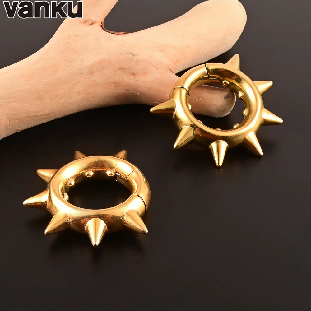 Vanku 2PC Simple Fashion Pendant Stainless Steel Plugs Ear Weight Gauges Tunnels Piercing Expander Stretchers Body Jewelry 250327