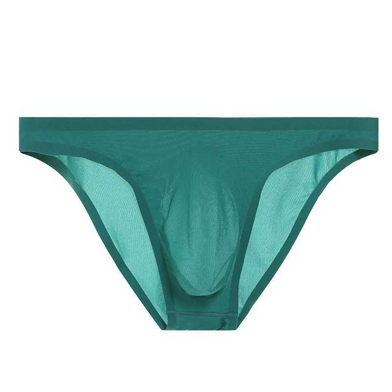 New Arrival Mens seamless ultra-thin underwear made of ice silk transparent quick drying sexy pocket fabric mens seamless breathable underwear Z250424