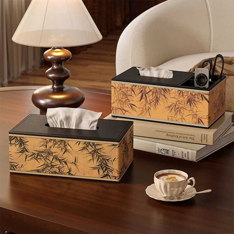 2025 New PU Leather Tissue Holder Storage Box Vintage Desktop Tissue Dispenser Box for Living Room Bedroom Home Decor PieceM251124