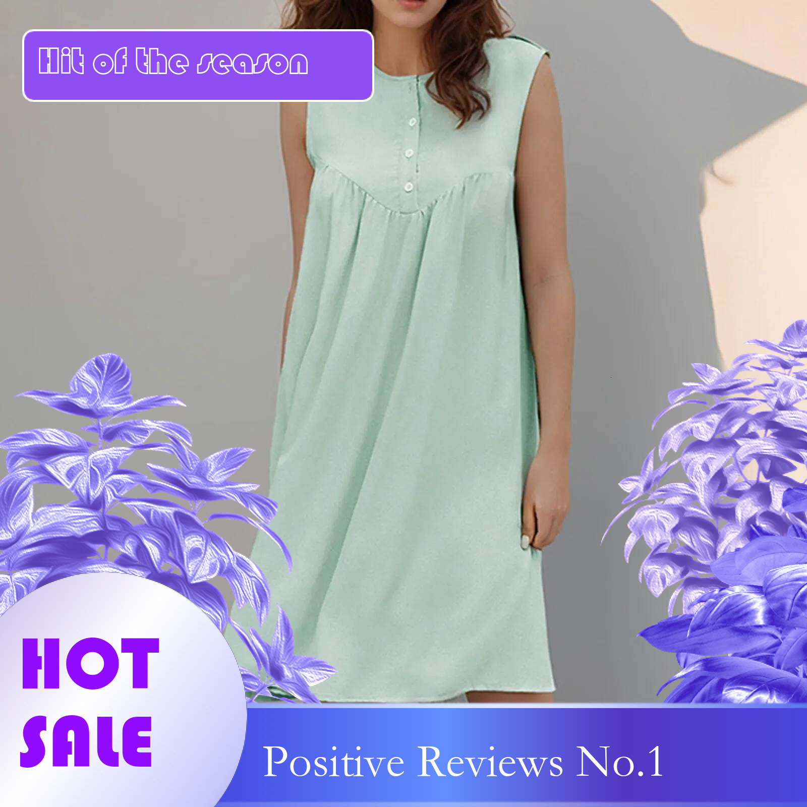 Dongdumaoyi O Neck Front Button Dress Trend Sexy Elegant Chic Dresses Loose Solid Color Sleeveless Women