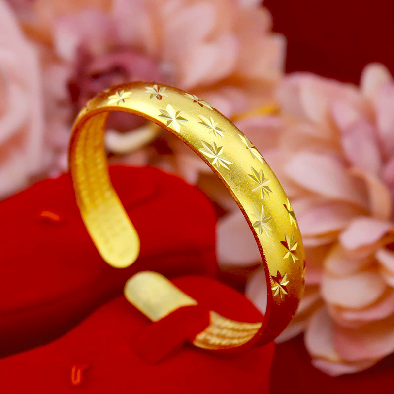 Gold placer Mantianxing bracelet with 999 dragon and phoenix heart sutra bracelet plated at the opening.