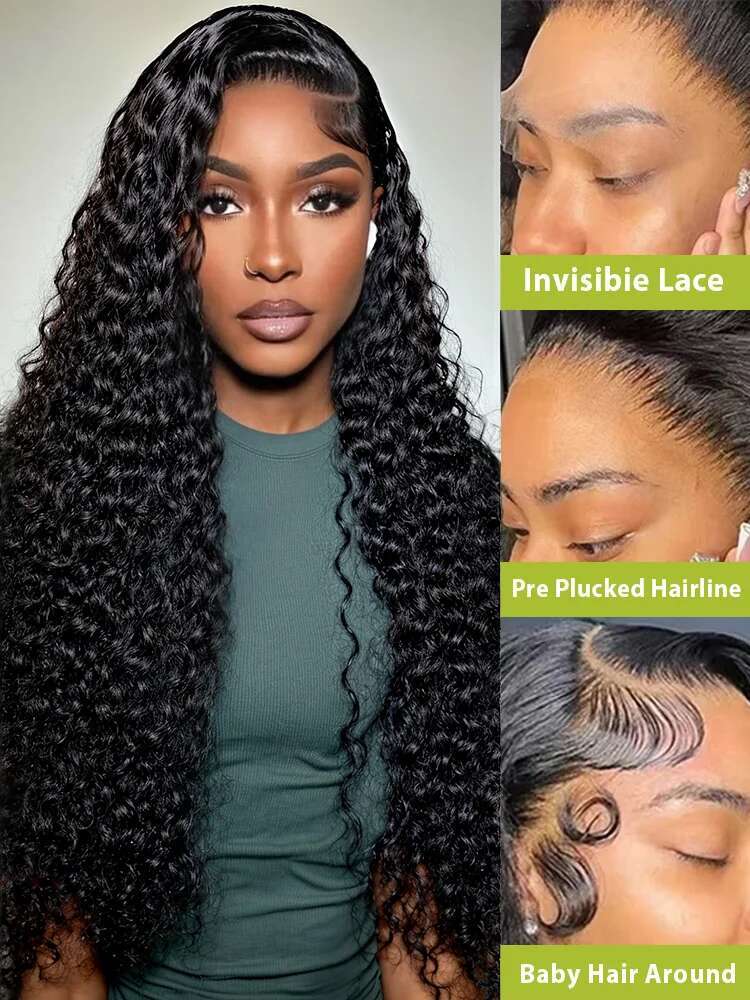 Density Deep Wave X Frontal Hd Wigs Human Hair Inch Brazilian Water Curly X Lace Front Wig For Women Tote Bag Tote Bag