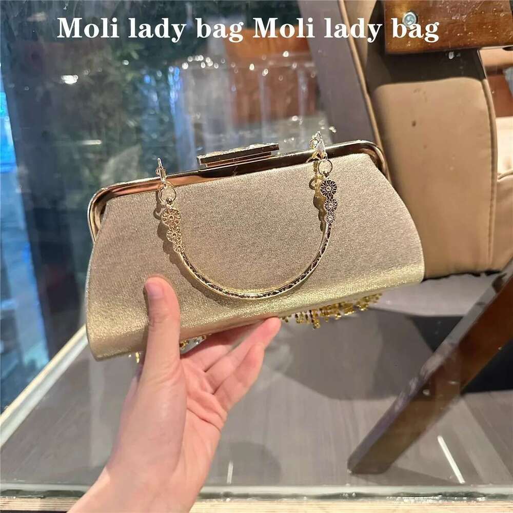 Designer Bag 2025 Glitter Dia Tassel Clutch Purse Wedding Party Banquet Crystal Rhinestones Evening Women Handbag Crossbody Bag Luxury Bag