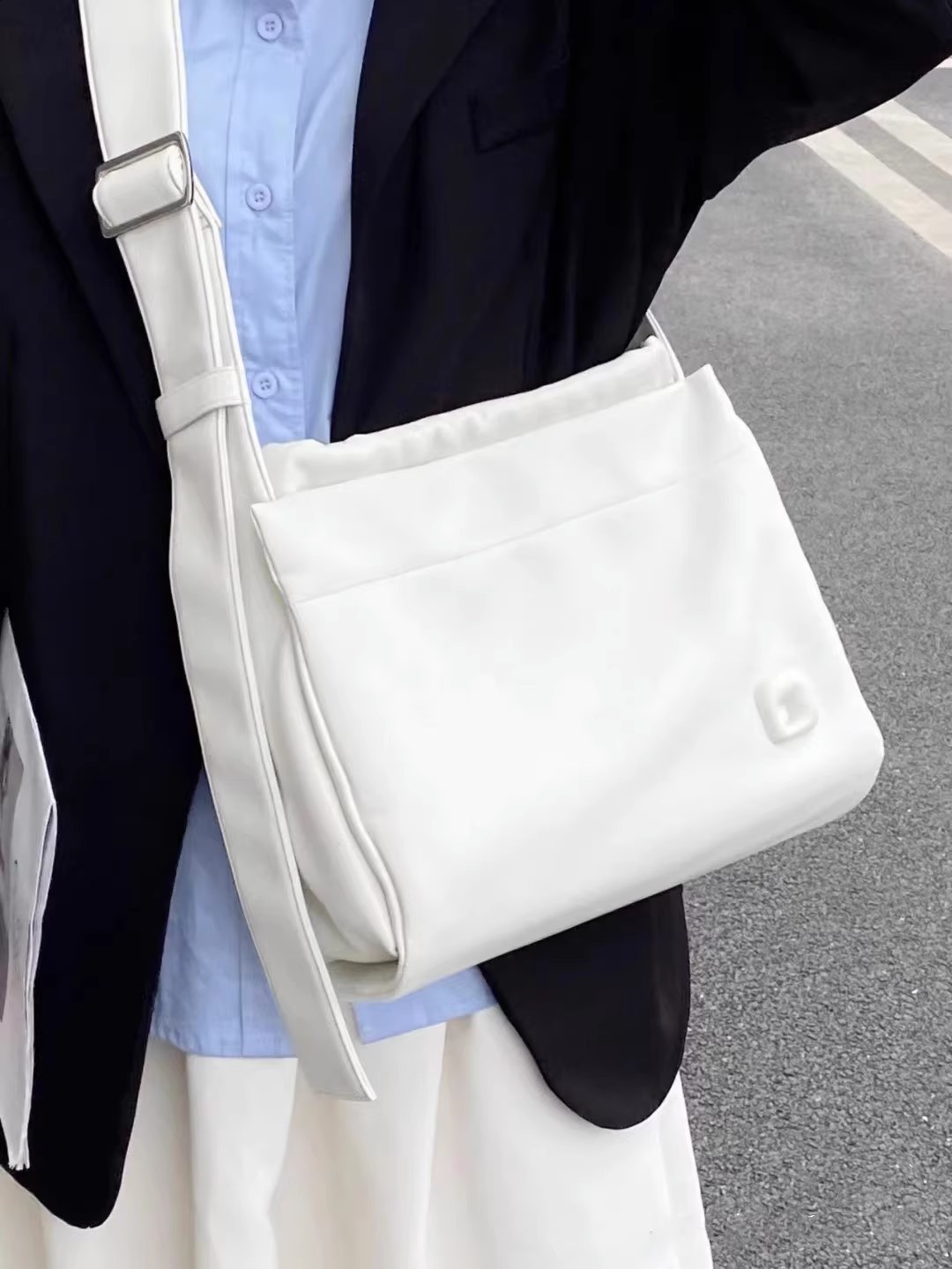 Fashion PU Leather Student Tote Bag Large Capacity Pink Leisure Shopping Bag 2024 New Luxury Shoulder Crossbody Bag for Women R250424
