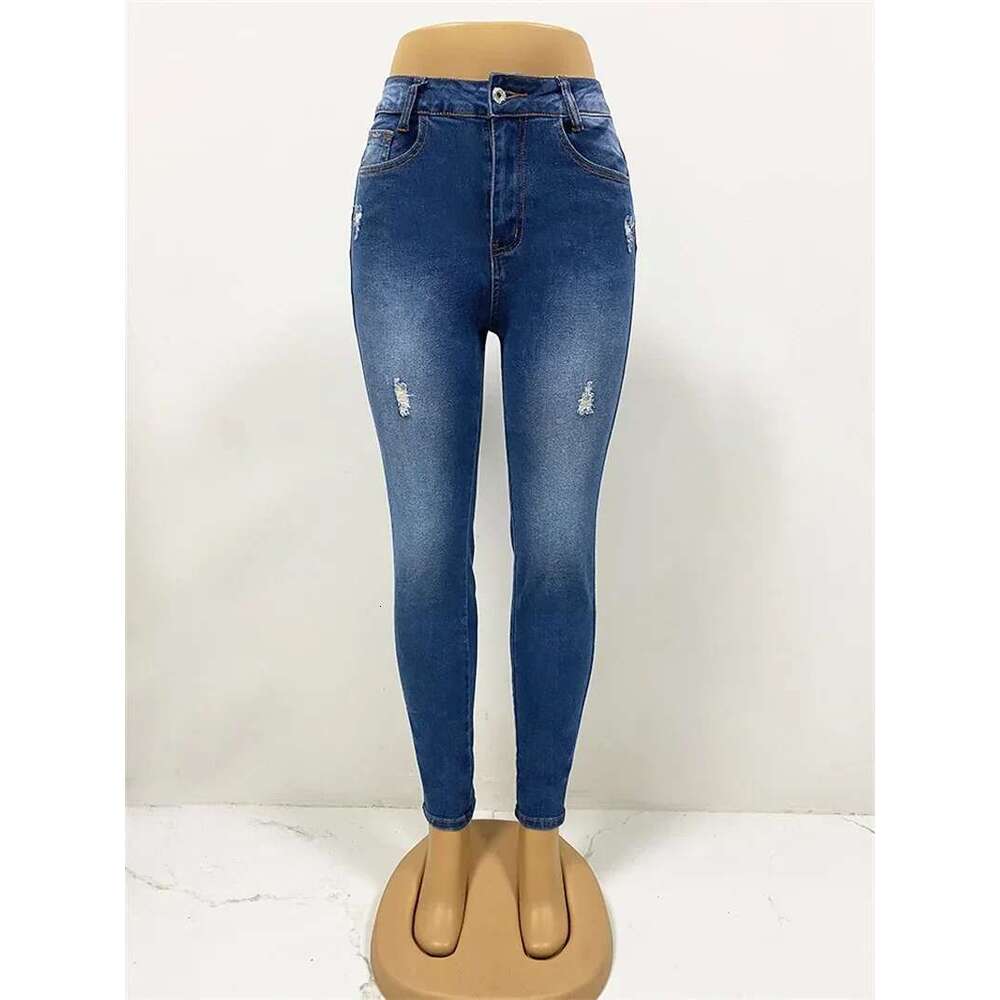 Designer Clothes Spring 2025 Fashion Button Women Casual Skinny Pencil Pants High Waist Slim Stretch Denim Trouserslady Butt Lifting Jeans