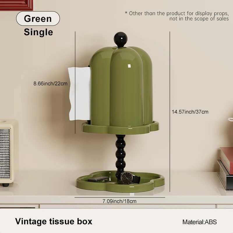 Tissue Holder Vintage Tissue Paper Box Holder Household Tissue Cover Box with Underside Trinket Tray Coffee Table Roll PaperM251124
