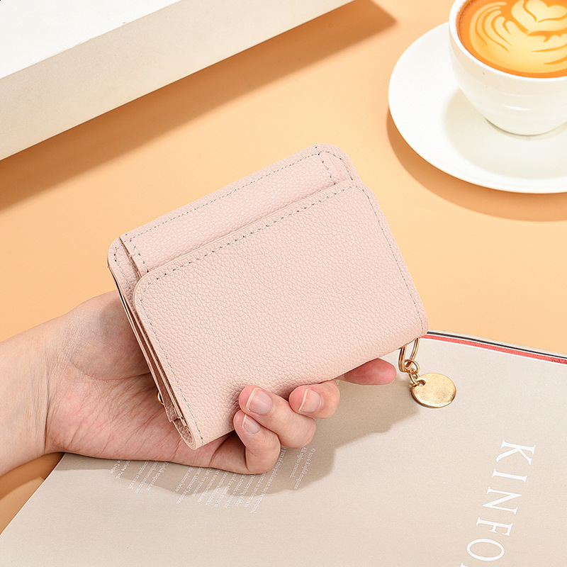 Women Zipper Short Style Purse Lychee Pattern Fashion Large Capacity Multi Card Slot Coin Purse With Zipper R250424