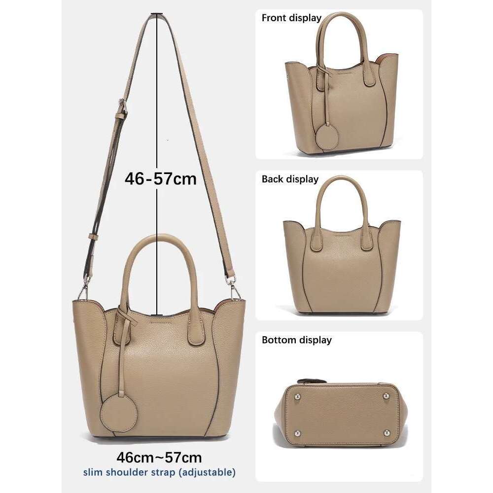 Designer Bag Zency Women's Shoulder Genuine Leather Bag Top Handle Simple Fashion Crossbody Cowhide Bags Satchel Large Capacity