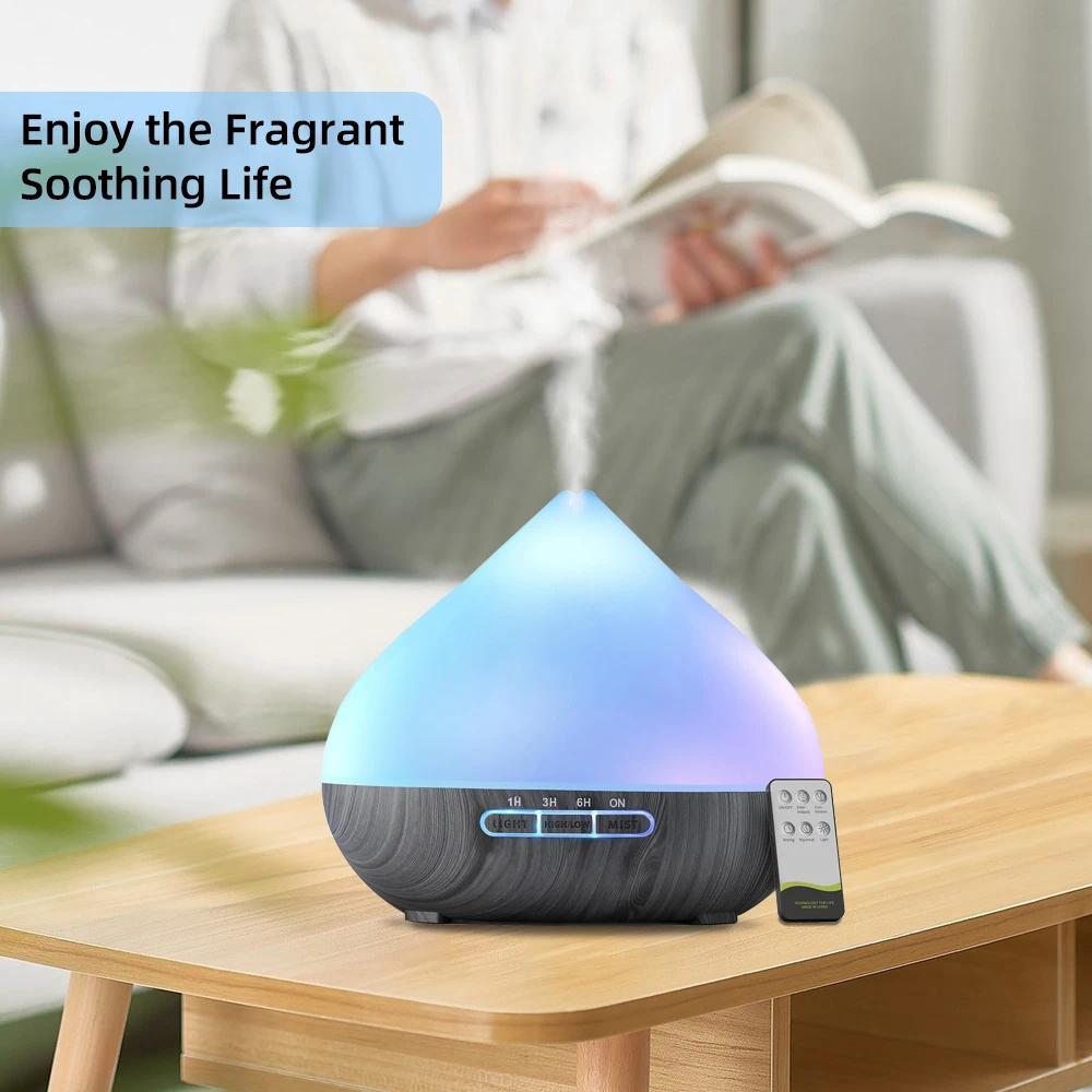 Perfect for Bedroom Office 500ml Remote Control Aroma Diffuser, Humidifier Mood Light with 6 Premium Essential Oils