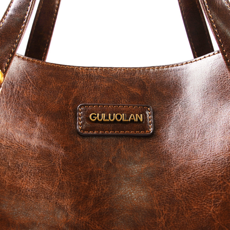 Women S New Crossbody Commuter Versatile Large Capacity Oil Wax Leather Single Shoulder Handbag Tote Bag