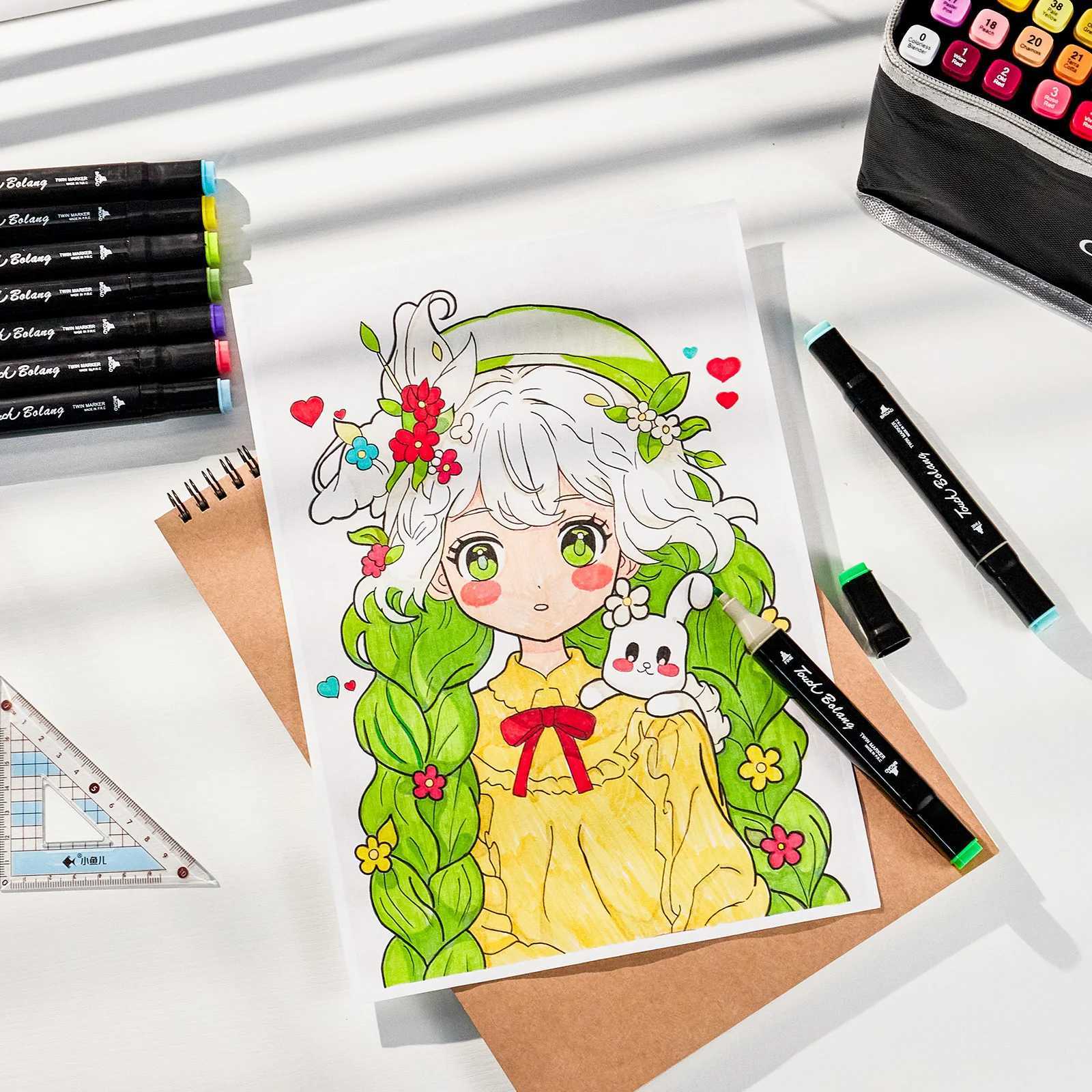 168 Colors Alcohol Markers Pen Set Dual Tip Blender Art Markers for Painting Manga Quick Drying Student Stationery School Supply G251124