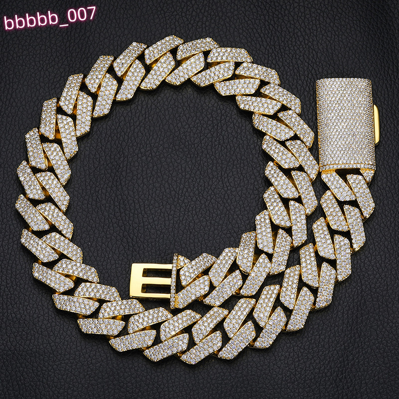 23MM 3 Rows Diamond Cuban Chain Iced Out Cuban Link Chain Diamond Necklace for Men Top Icy Hip Hop Jewelry