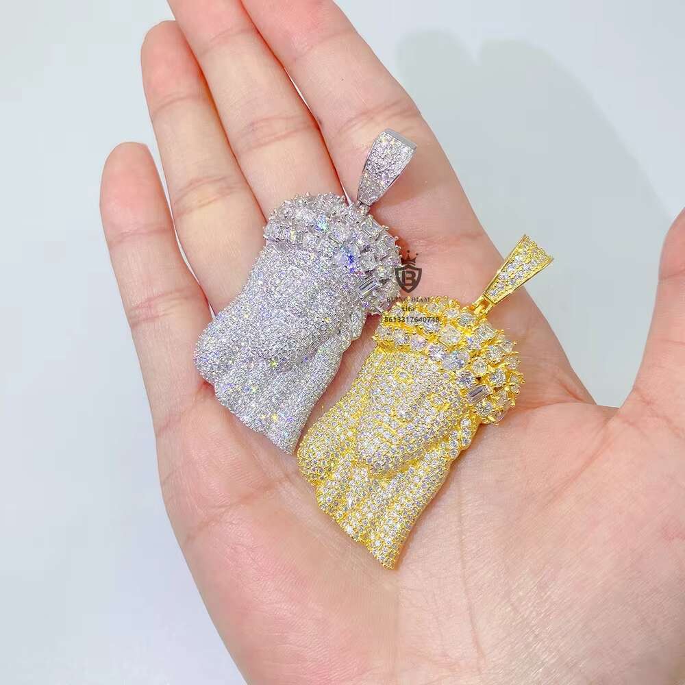 High Quality Big Size Fancy Shape Jesus Head Gemstone Custom Moissanite Pendant for Necklace