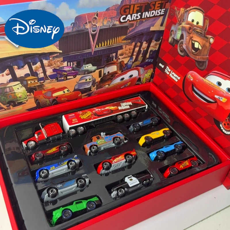 Disney Pixar Cars 12Pcs Metal Diecast Models Lightning McQueen Jackson Uncle Truck Toy Gift Box for Kids Birthday set H251124