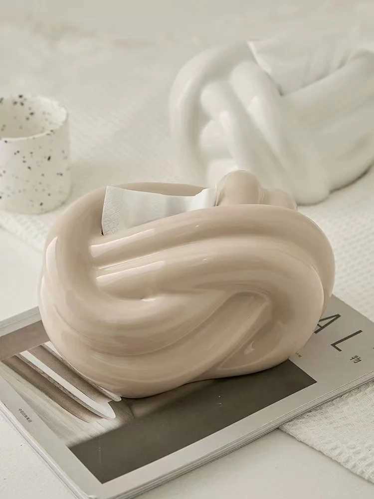 Modern Ceramic Tissue Box Cover Tissue Box Holder Ins Household Living Room Coffee Table Decorative Decorations Fast ShippingM251124