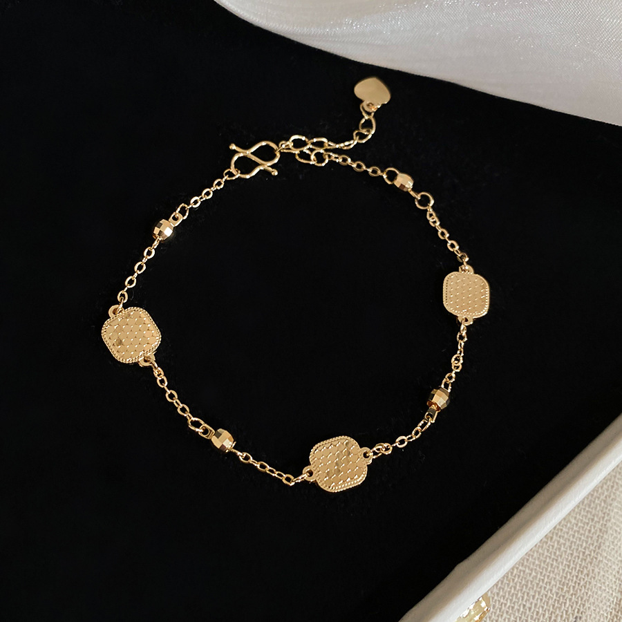 European and American Cross-Border Glossy Square Plain Silver Fashion Simple Versatile Elegant Bracelet Niche Design Sense Jewelry for Women - view 6