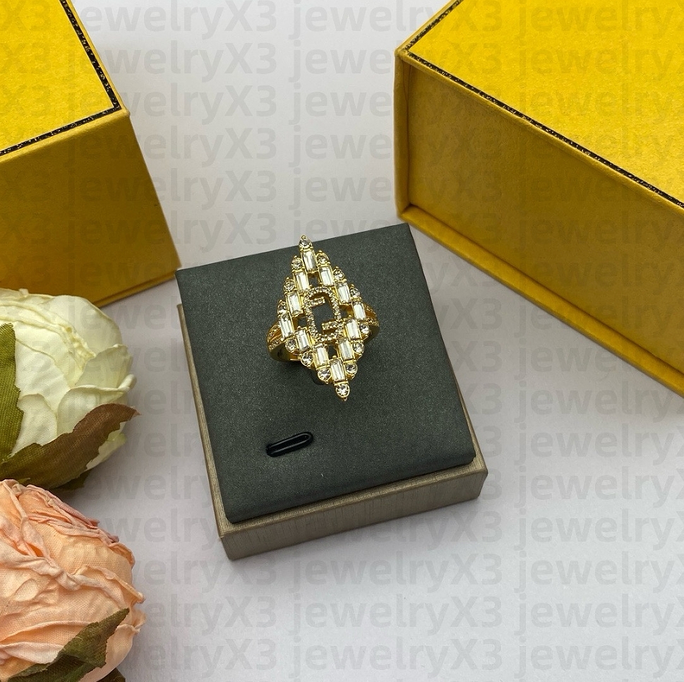 Adjustable opening fen designer fashion ring charm designer couple size T0P high-quality gold-plated imitation wedding anniversary ring gift