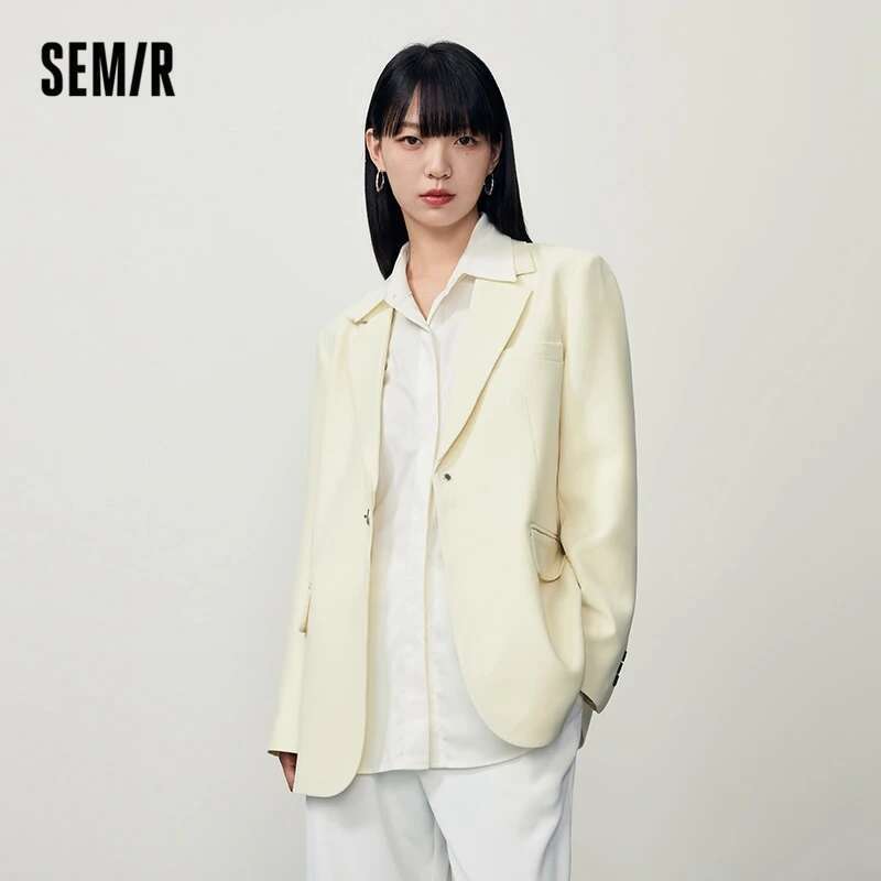 Designer Clothes Semir Jacket Autumn New Mid-Length Solid Color Commuter All-Match Fashion Casual Suit Sweater For Women