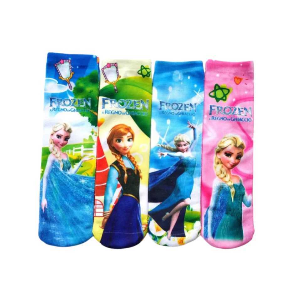 MINISO 4Pairs/Lot Boys Girls Bright Color SOCKS Sofia Cars Design SOCKS Festival Dressing Kids SOCKS Size 15-22cm G251124