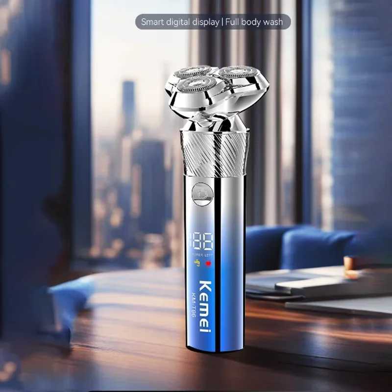 Kemei Professional Electric Shaver For Men Wet Dry Waterproof LCD Display Electric Razor Rechargeable Shaving Machine L251124