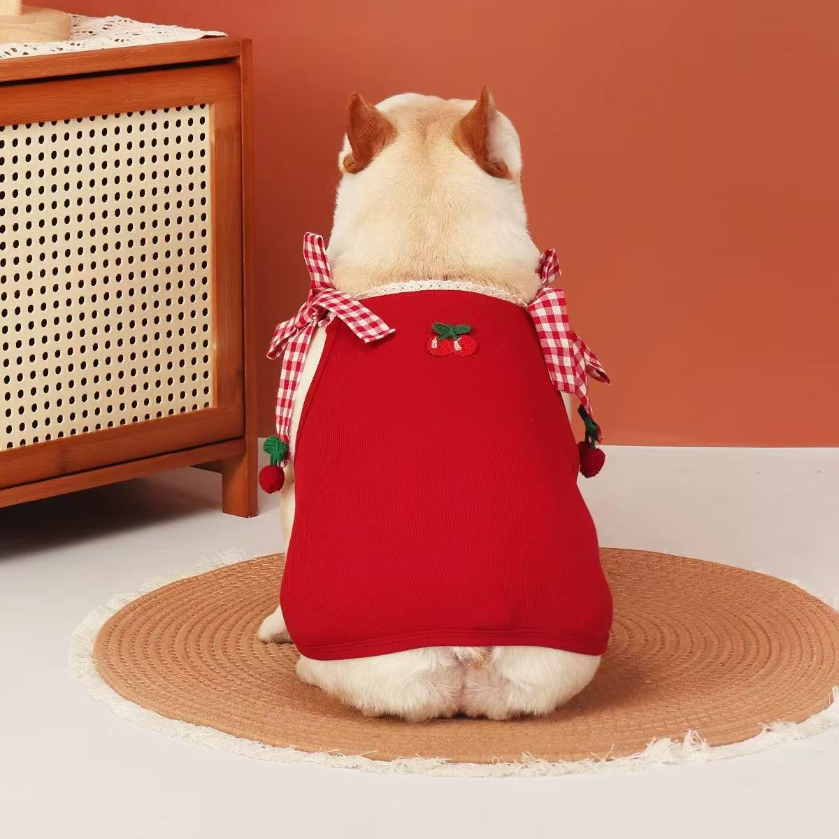T00053French bulldog vest elastic breathable dog clothes spring and autumn new pet pug bichon clothes