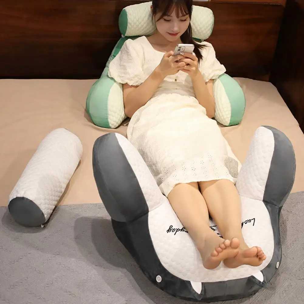 Bed Rest Reading Pillow with Arm Support Print Detachable Backrest Support Sofa Couch PillowWaist Pillows G251124