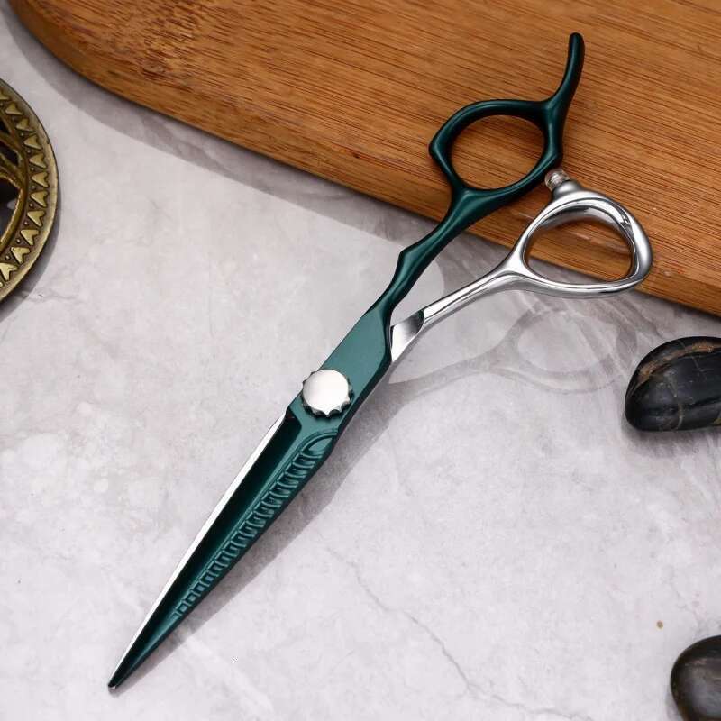 6.0 Inch Japan440C Barber Shop Hairstylist Professional Hairdressing Tools Straight Thinning barber special hair scissors Set