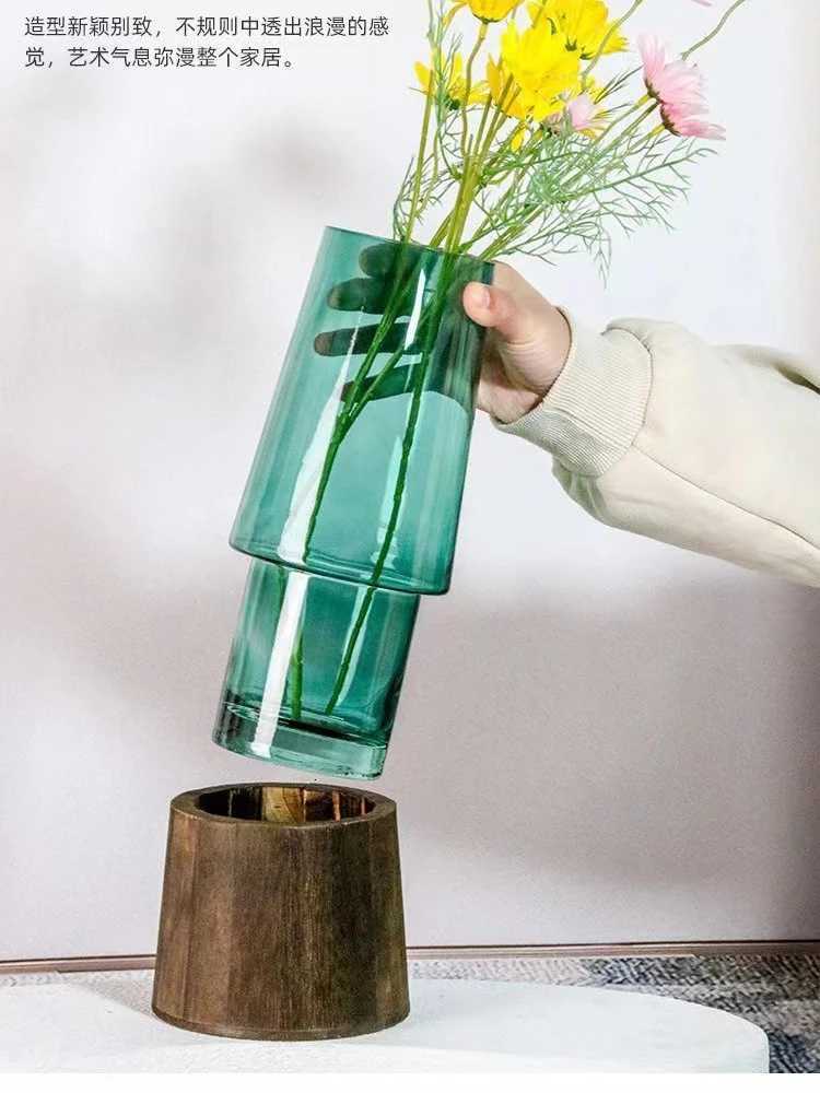 Nordic Light Luxury Simple Tabletop Glass Vase Landing South Bamboo Hydroponic Ware Transparent Tabletop Vase Decoration C251124