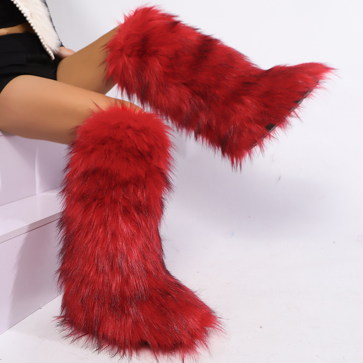 Long boots winter women's designer shoes fashionable and comfortable long tube Christmas gift snow boots high heels - view 9