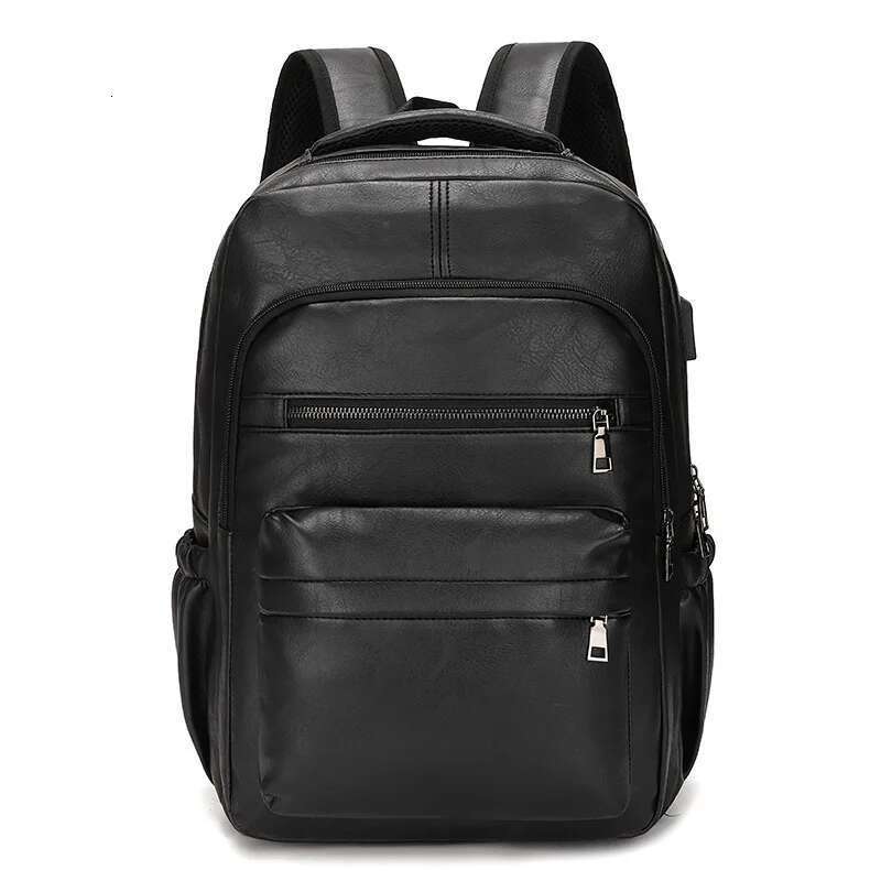 Designer bag High Quality USB Charging Backpack Men PU Leather Bagpack Large Laptop Backpacks Male Mochilas Schoolbag For Teenagers Boys