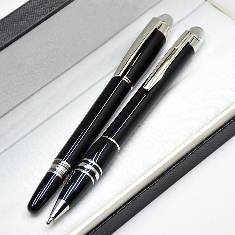 Hot Sale - High Quality Monte Star-Walk Black Resin Rollerball Pen Ballpoint Pen Stationery Office School Writing Ink Fountain Pens With Serial Number