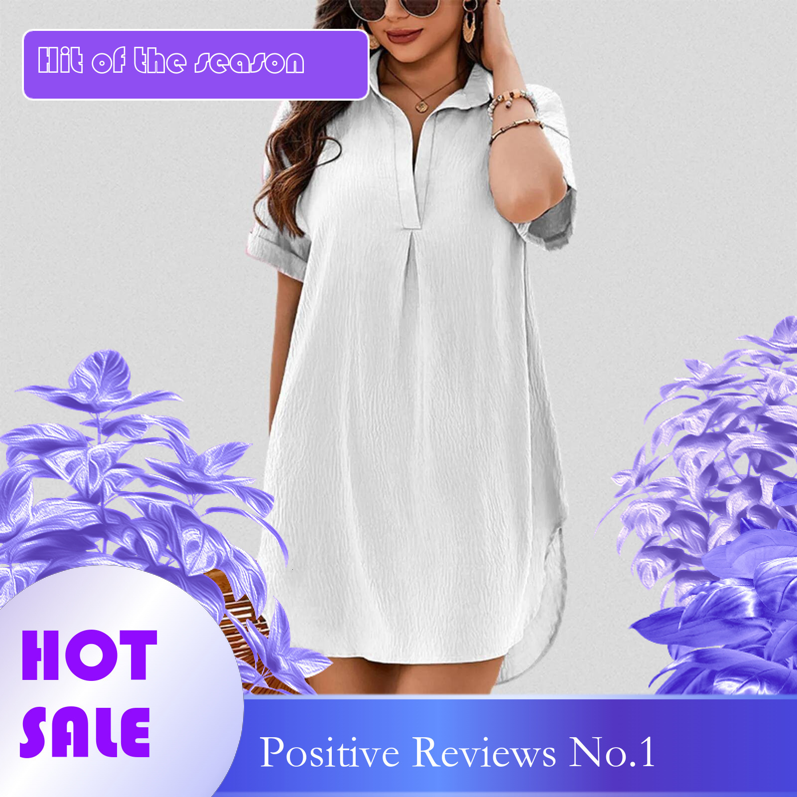 Dongdumaoyi Beach Casual White Shirt Dress For Women Elegant Ladies Dresses Blouse And Irregular Buttons Shirts Top Summer