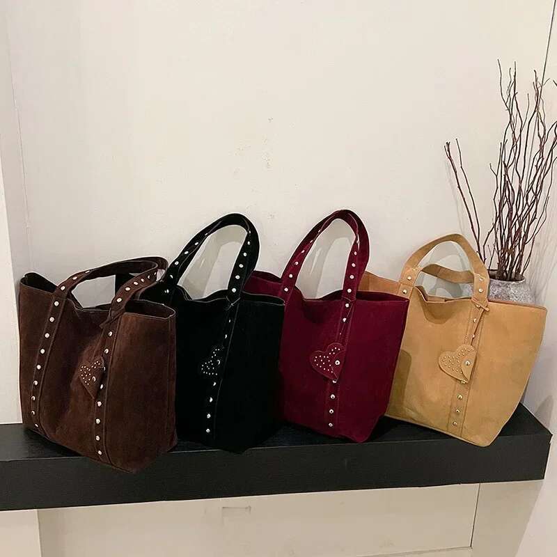 Designer Bag Fashion Suede Sewing Thread Solid Color Shoulder Bags 2025 Hot Sale Retro Versatile Commute Simplicity Single Women's Handbag