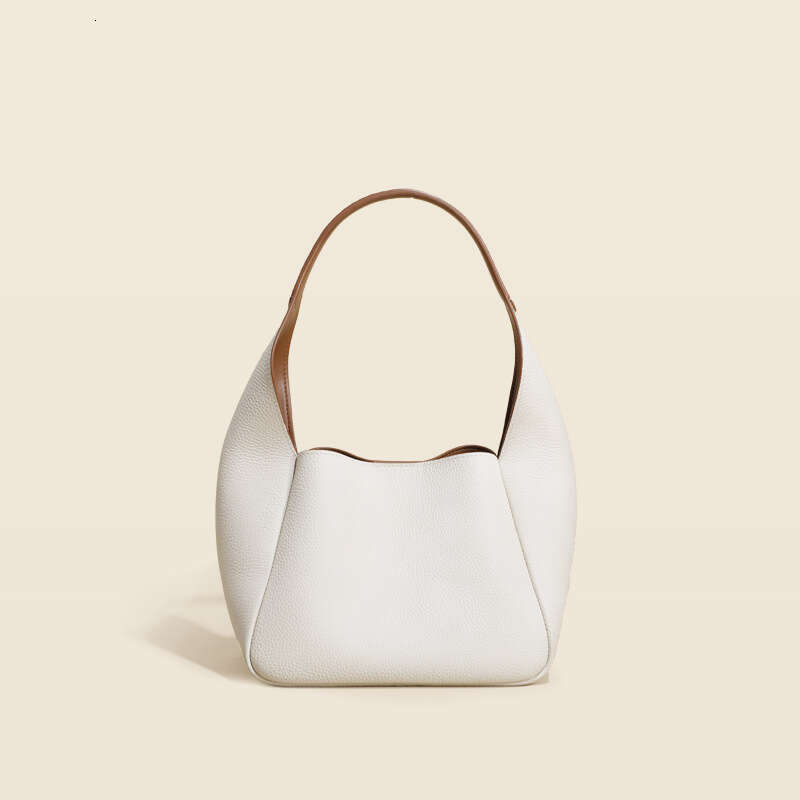 Genuine leather top layer cowhide bucket high-end single shoulder Guangzhou armpit bag, vegetable basket women's bag