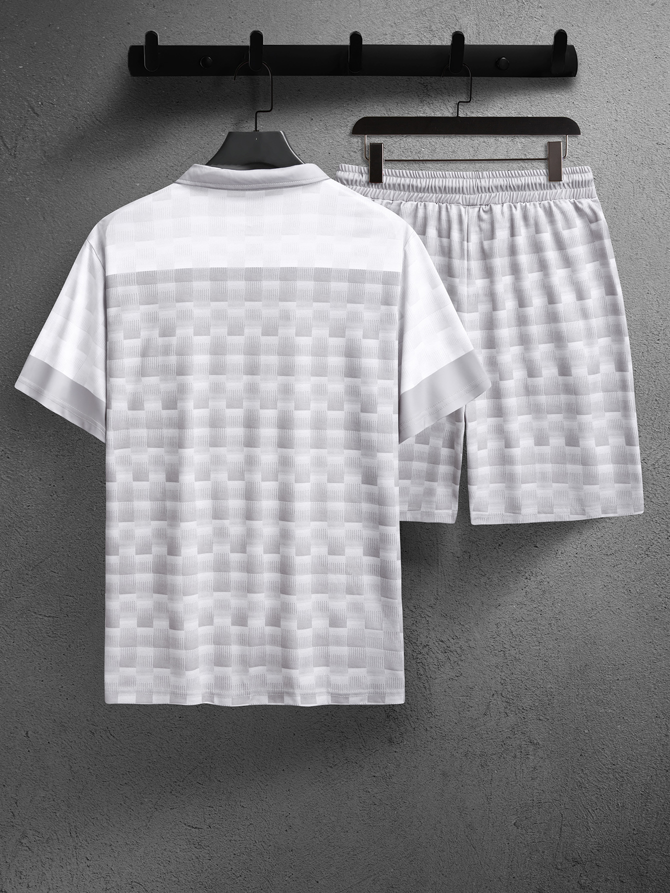 Men's Summer Casual Simple and Comfortable Texture Fabric Breathable Collar Short Sleeve Hot Selling Polo Shirt Set