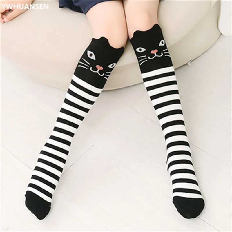 YWHUANSEN 1 Pair 2024 Girls Knee High SOCKS Animal Cotton Knit Over Calf SOCKS for Kids Teens Cute CHIldren SOCKS Spring G251124