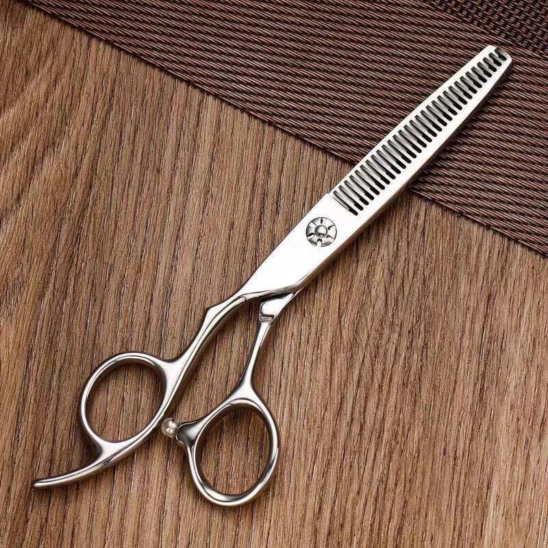 6.0" 440C Steel Straight Snips Thinning Haircutting Salon Stylist Professional Left Hand Hair-cutting Scissors Set