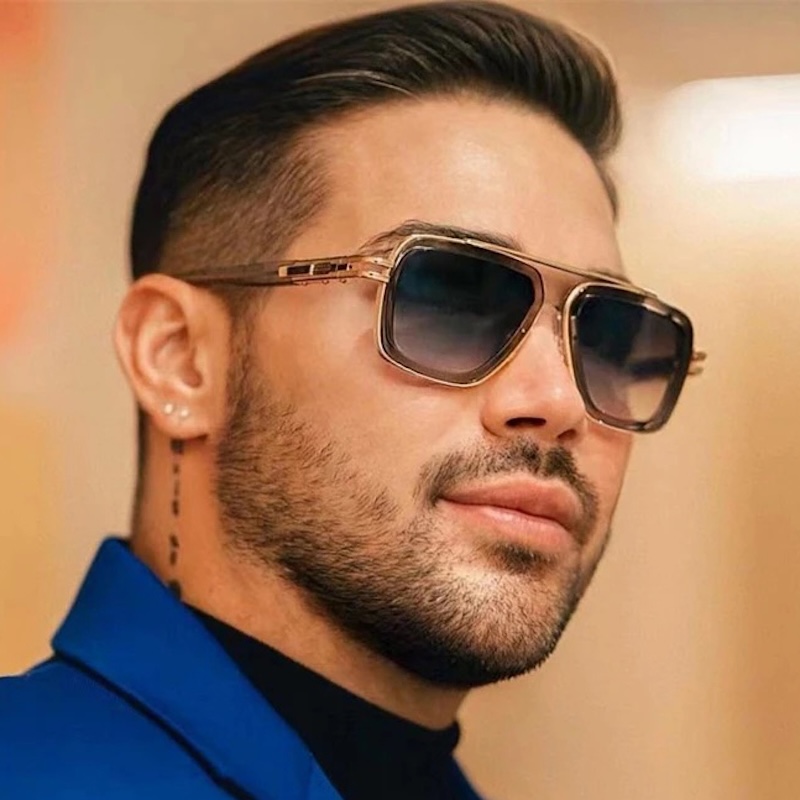 Mach LXN EVO Sunglasses High-Quality DTS403 Square Classic Retro Luxury Designer Brand Fashion Men Driving Vintage Oversized Trendy Travel Vacation UV