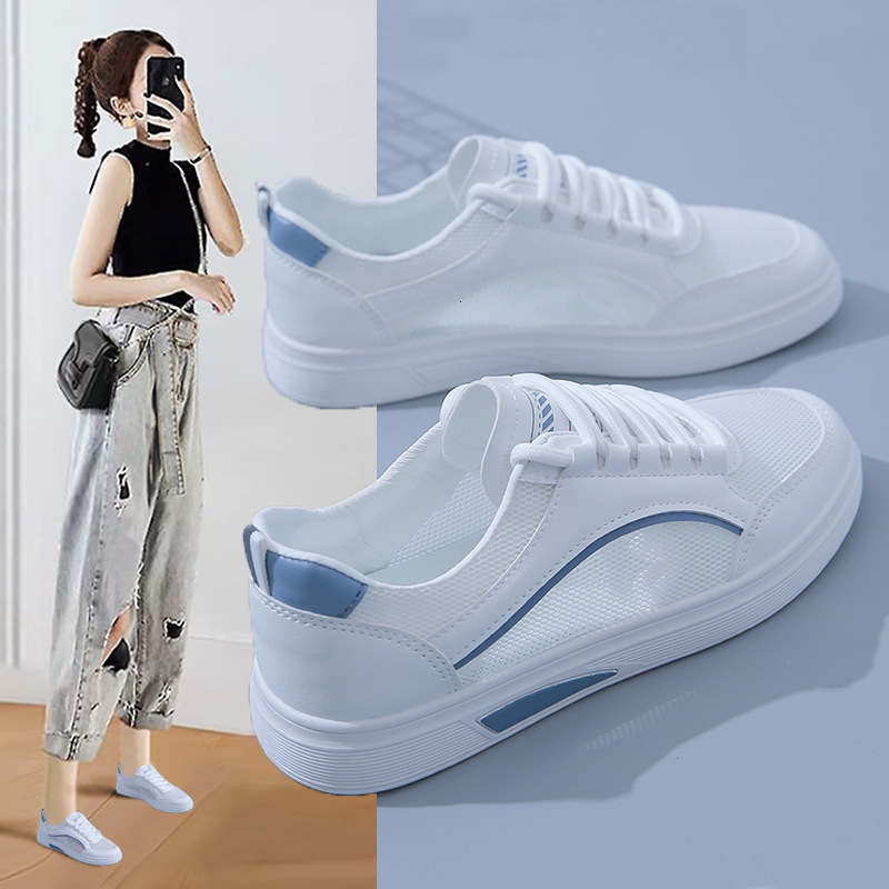 White Summer New Ins Korean Edition Versatile Casual Hollow Mesh Breathable Thin Bottom Women S Shoes D Ddmysaturn Ddmysaturn