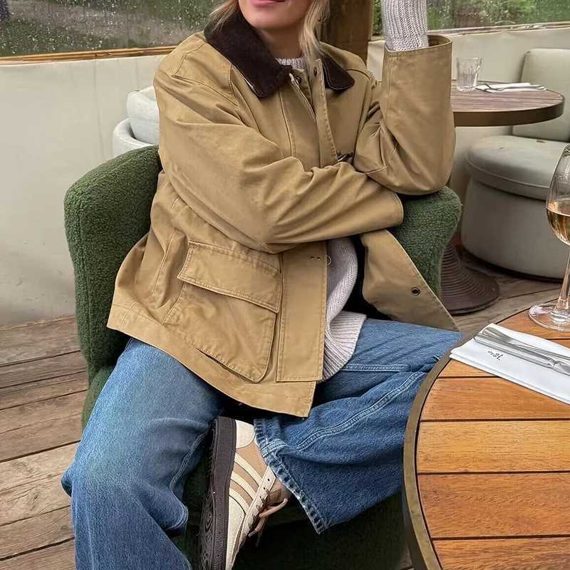 Winter Jackets Womens Parkas Coat Watm Thick Casual Loose Outwear Patchwork Long Sleeve Tops With Pockets Jackets J251124