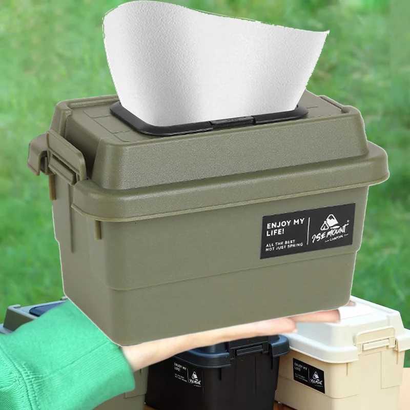 4/1PC Outdoor Tissue Case Desktop Napkin Paper Storage Box Portable Camping Picnic Seasoning Bottle Organizer Sundries BucketM251124