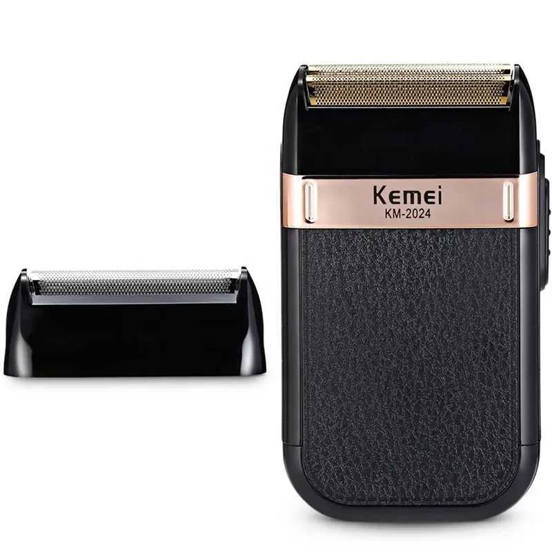 Kemei powerful rechargeable shaver for men foil electric shaver beard hair shaving head bald electric razor with extra mesh L251124