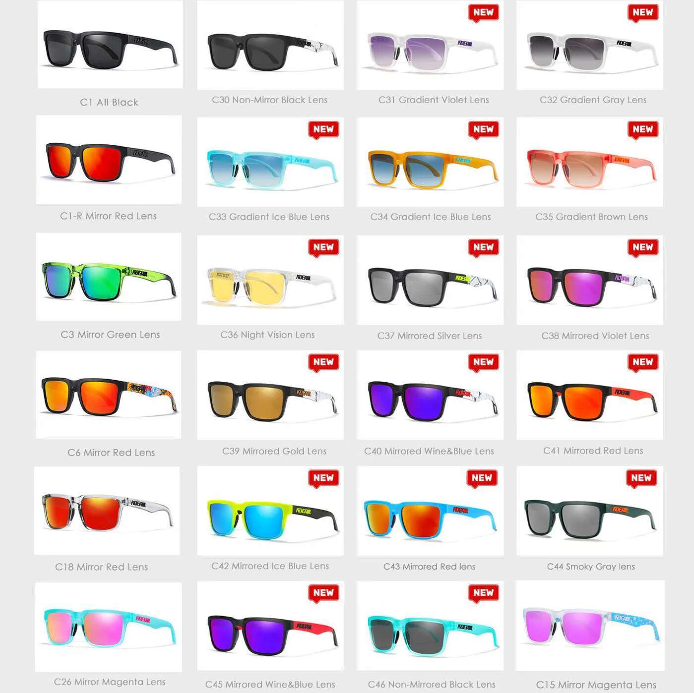 2025 New KDEAM Original Design Men Polarized Sunglasses Summer Beach Square Sun Glasses Fashion Cool Women Shades UV400 Lens