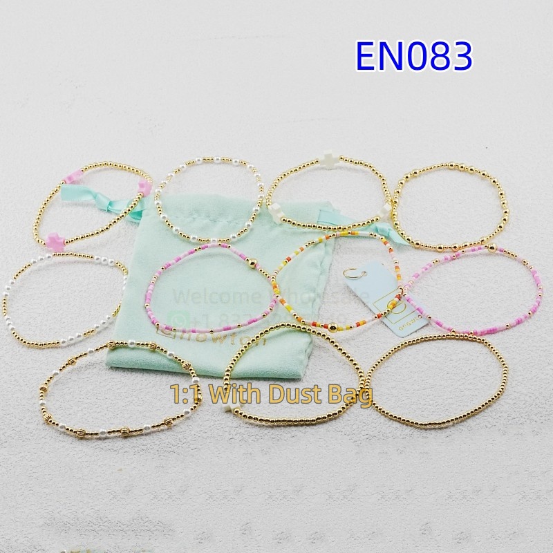 1:1 E-Newton Brand Gold Jewelry Beaded Love Bracelet Women Birthday Christmas Gift EN083