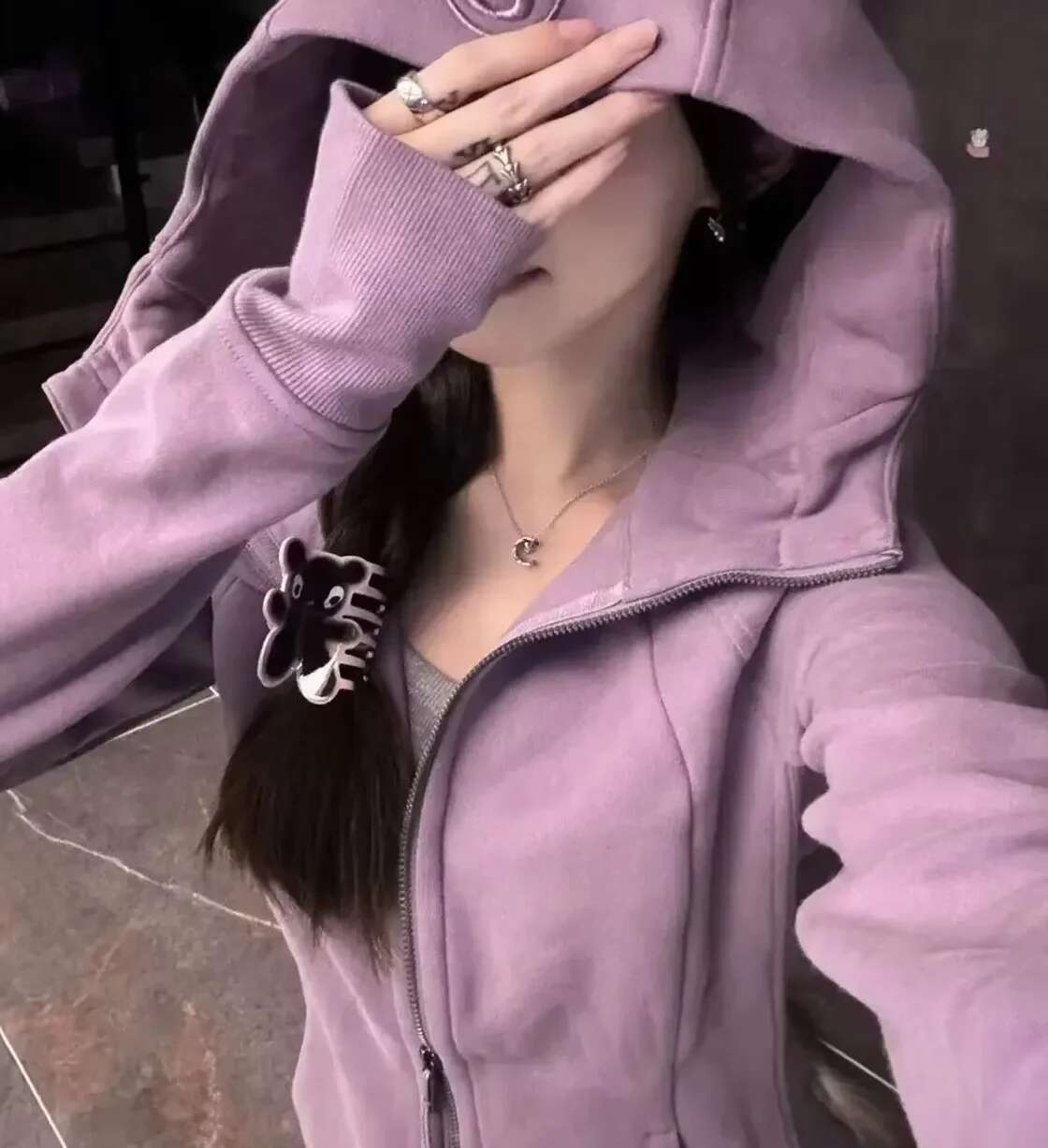 Korean fashion Womens Yoga Solid Color sweatshirt 2000 Version Casual zip up hoodie Gym Wear long sleeve Zipper Jacket Coat