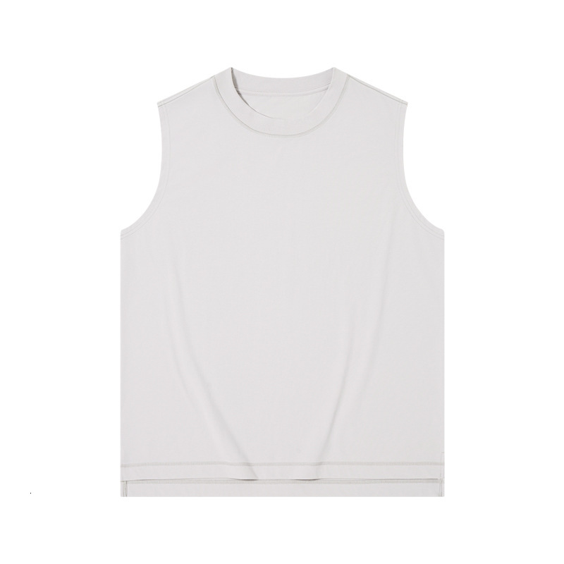 Summer 230G Ice Feel Cotton Solid Color Tank Top Sports And Fitness Cool White Sweatshirt For Men's Sleeveless T-Shirt luanyun