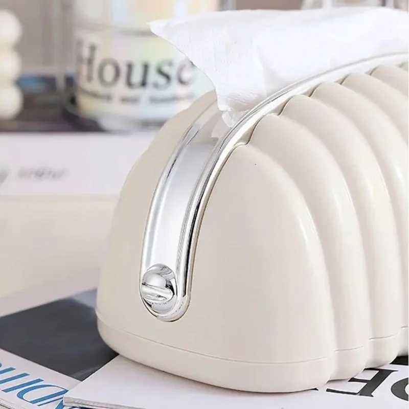 Simple Irregular Cloud Shape Tissue Box with Spring Inside Home Living Room Light luxury Shell Spring Paper Box HolderM251124