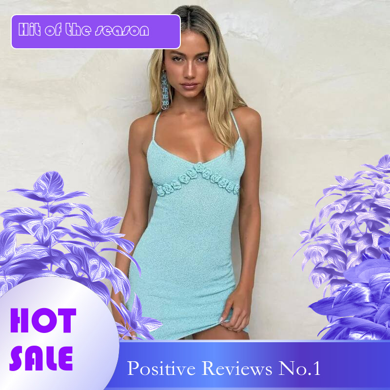 Dongdumaoyi Townlike Knitted Slim Bodycon Dress Women Spaghetti Strap Mini Spring Summer Backless Nightclub Sexy Party Dresses