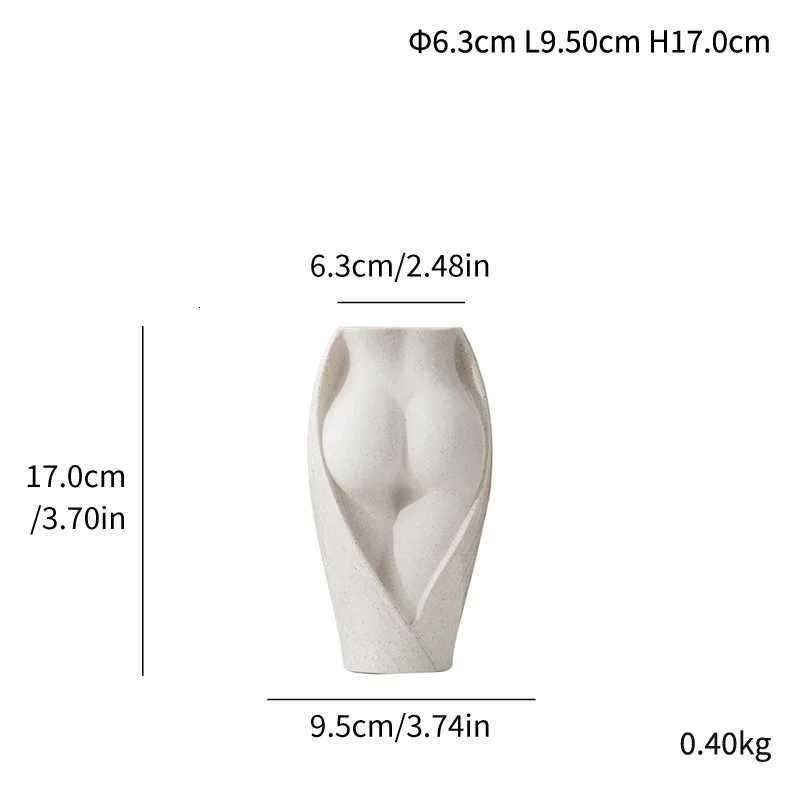 Straight tube vase ceramic products semi nude flower inserts human body crafts decorative ornaments C251124